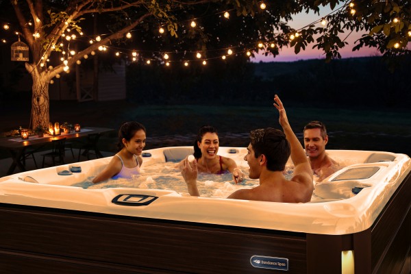 Family enjoying their hot tub installation.