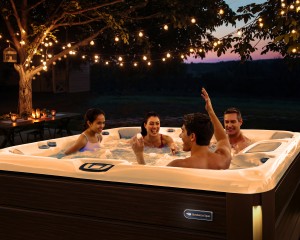 Family enjoying their hot tub installation.