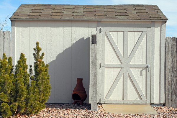 Backyard storage shed.